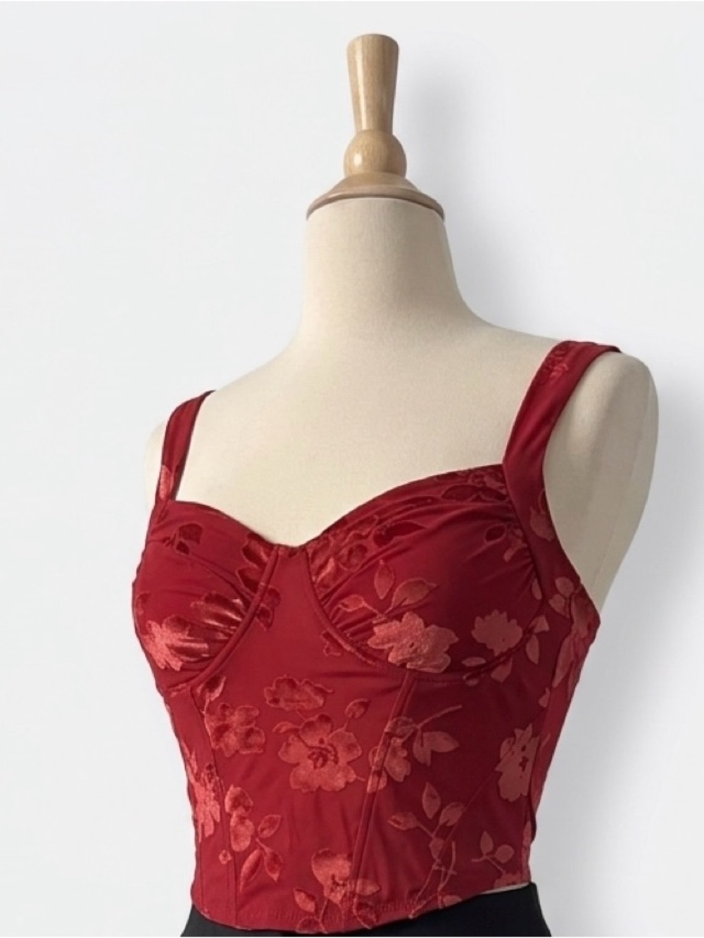 Red Floral Bustier